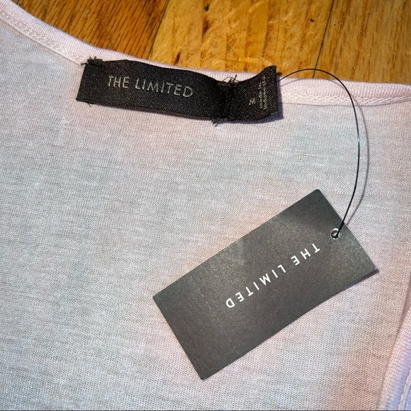 NWT The Limited fitted pink tee with black ruffle front - Picture 3 of 7